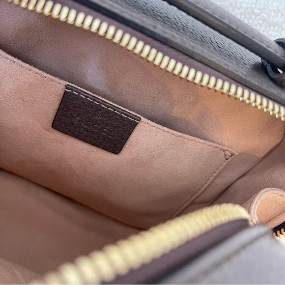 Gucci GG Supreme Monogram Mini Ophidia Top Handle Crossbody Purse - Picture 12 of 14